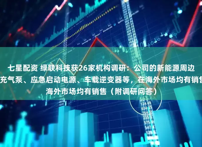 七星配资 绿联科技获26家机构调研：公司的新能源周边产品，包括车载充气泵、应急启动电源、车载逆变器等，在海外市场均有销售（附调研问答）