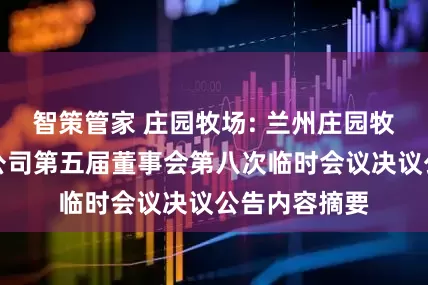 智策管家 庄园牧场: 兰州庄园牧场股份有限公司第五届董事会第八次临时会议决议公告内容摘要